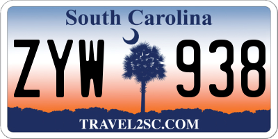 SC license plate ZYW938