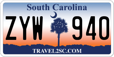 SC license plate ZYW940