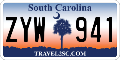 SC license plate ZYW941