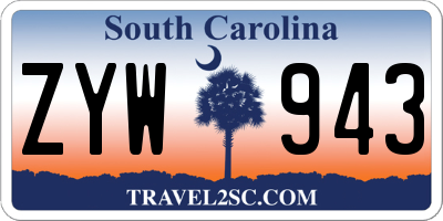 SC license plate ZYW943