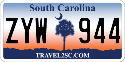SC license plate ZYW944
