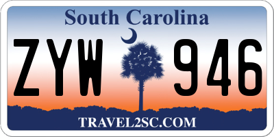 SC license plate ZYW946