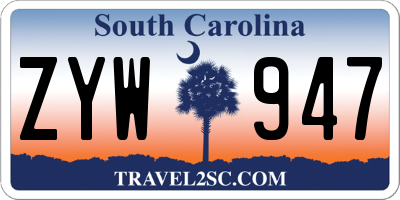 SC license plate ZYW947