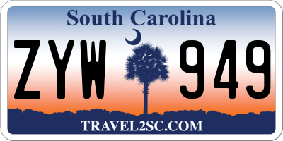 SC license plate ZYW949