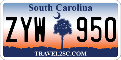 SC license plate ZYW950