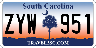 SC license plate ZYW951