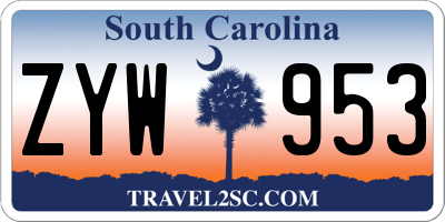 SC license plate ZYW953