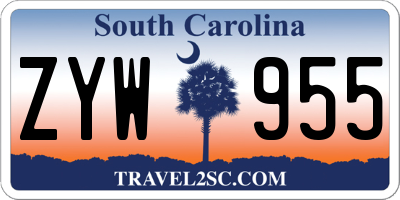 SC license plate ZYW955