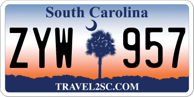 SC license plate ZYW957