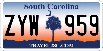 SC license plate ZYW959