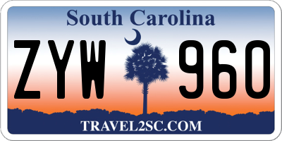 SC license plate ZYW960