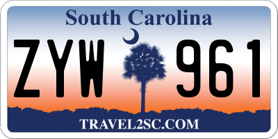 SC license plate ZYW961