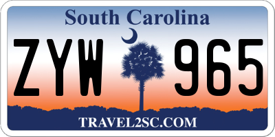 SC license plate ZYW965