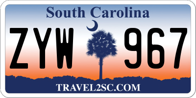 SC license plate ZYW967