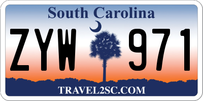 SC license plate ZYW971