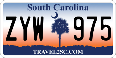 SC license plate ZYW975