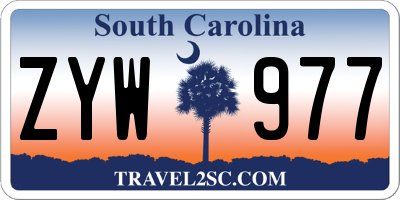 SC license plate ZYW977