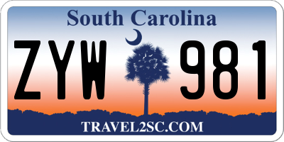 SC license plate ZYW981