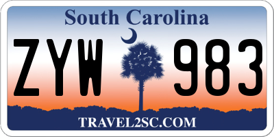 SC license plate ZYW983
