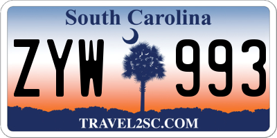 SC license plate ZYW993
