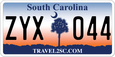 SC license plate ZYX044