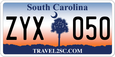 SC license plate ZYX050