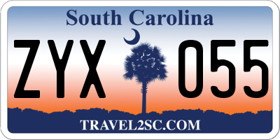 SC license plate ZYX055