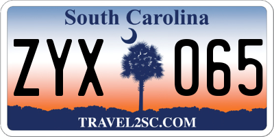 SC license plate ZYX065