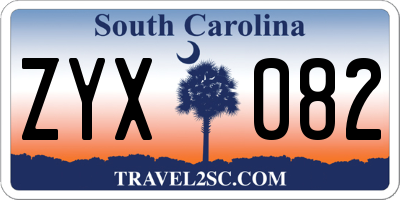 SC license plate ZYX082