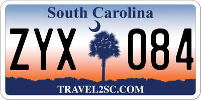 SC license plate ZYX084