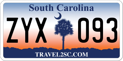 SC license plate ZYX093