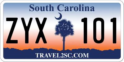 SC license plate ZYX101