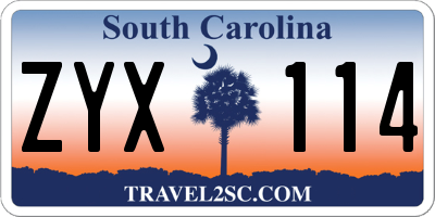 SC license plate ZYX114