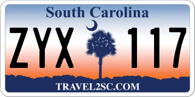 SC license plate ZYX117