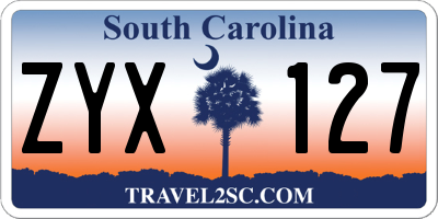 SC license plate ZYX127