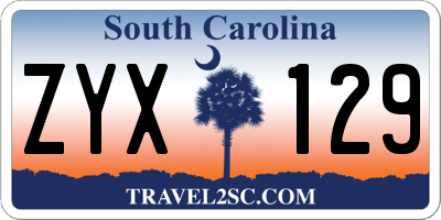 SC license plate ZYX129