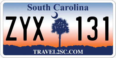 SC license plate ZYX131