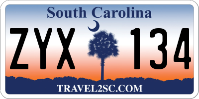 SC license plate ZYX134