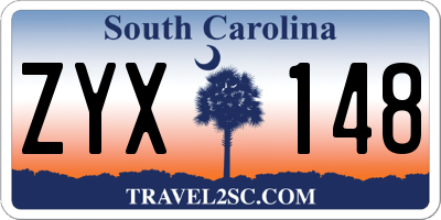 SC license plate ZYX148