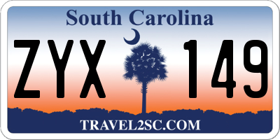 SC license plate ZYX149