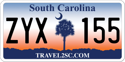 SC license plate ZYX155