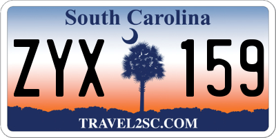 SC license plate ZYX159