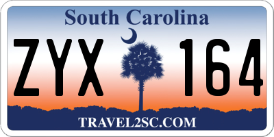SC license plate ZYX164