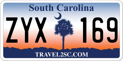 SC license plate ZYX169