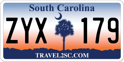 SC license plate ZYX179