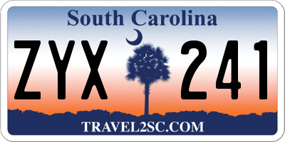 SC license plate ZYX241