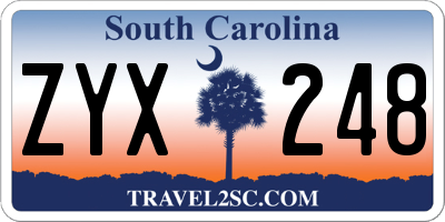 SC license plate ZYX248