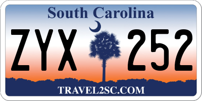 SC license plate ZYX252