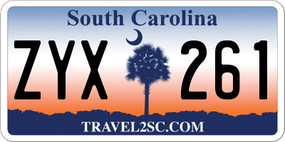 SC license plate ZYX261