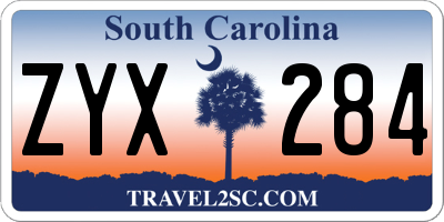 SC license plate ZYX284